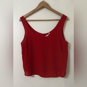 Vibrant Red Sleeveless Crop Tank Top